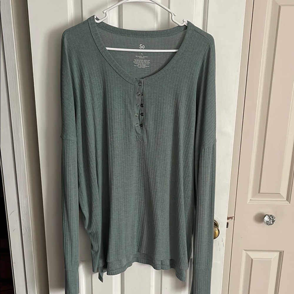 So Women's Green Long Sleeve Top